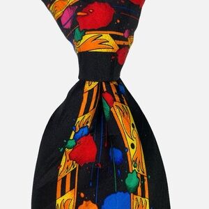 Rush Limbaugh Necktie Tie Men's Black No Boundaries Abstract Silk USA